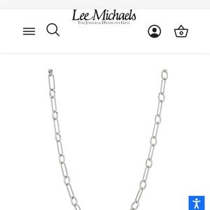 Lea Michaels sterling silver paperclip and oval link chain necklace